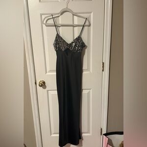 Zara sequin cutout maxi dress